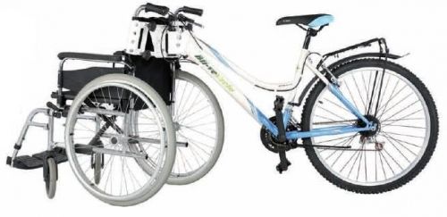 silla de ruedas y bici